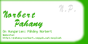 norbert pahany business card